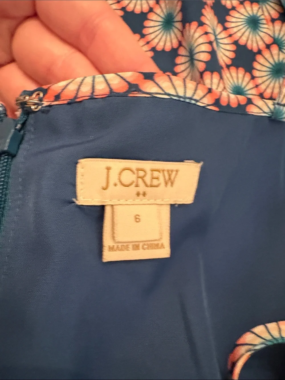 J. Crew Teal Floral Sunburst Mini Dress Size 6